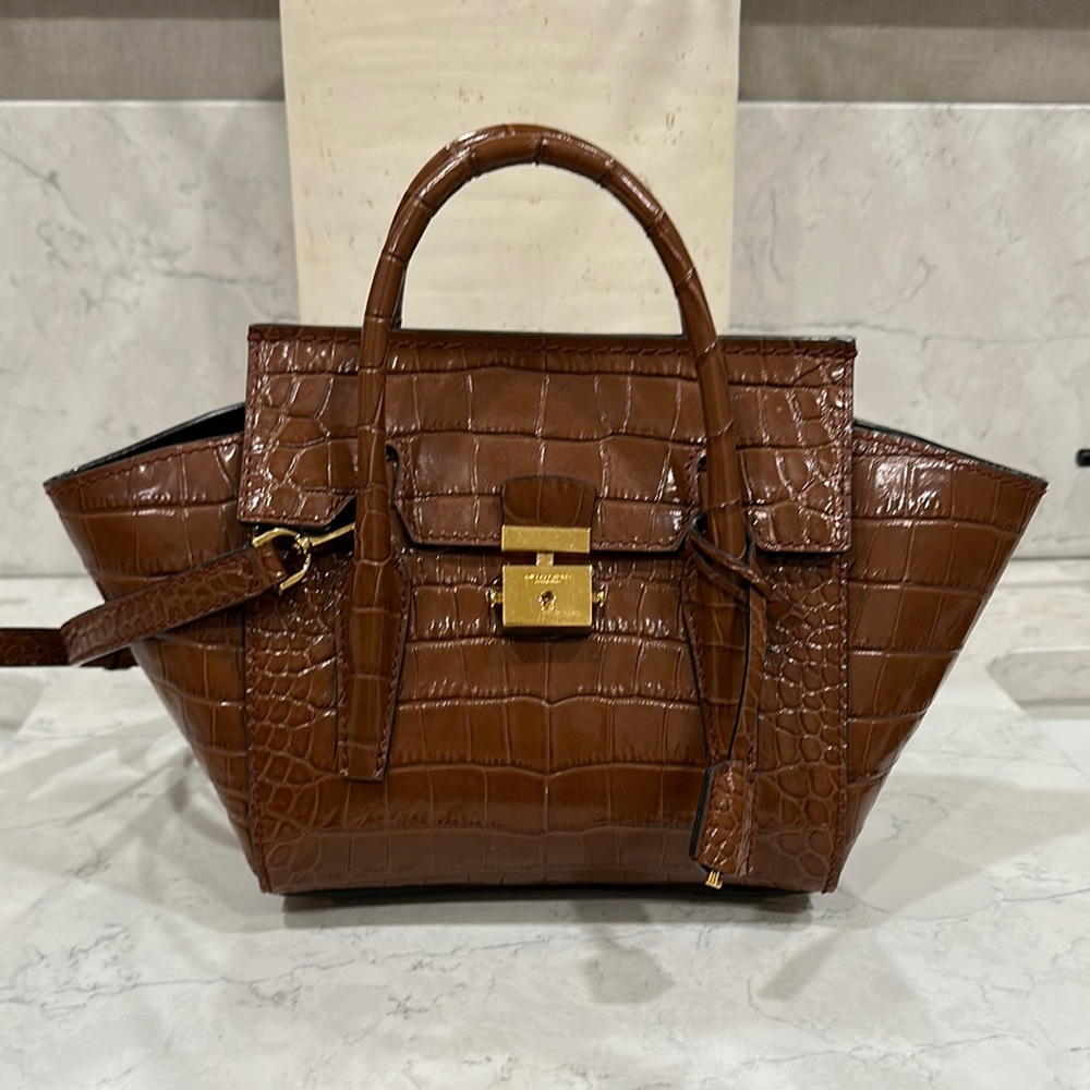 Micheal Kors Campbell Mini Crocodile Embossed Leather Satchel - Picture 5 of 17